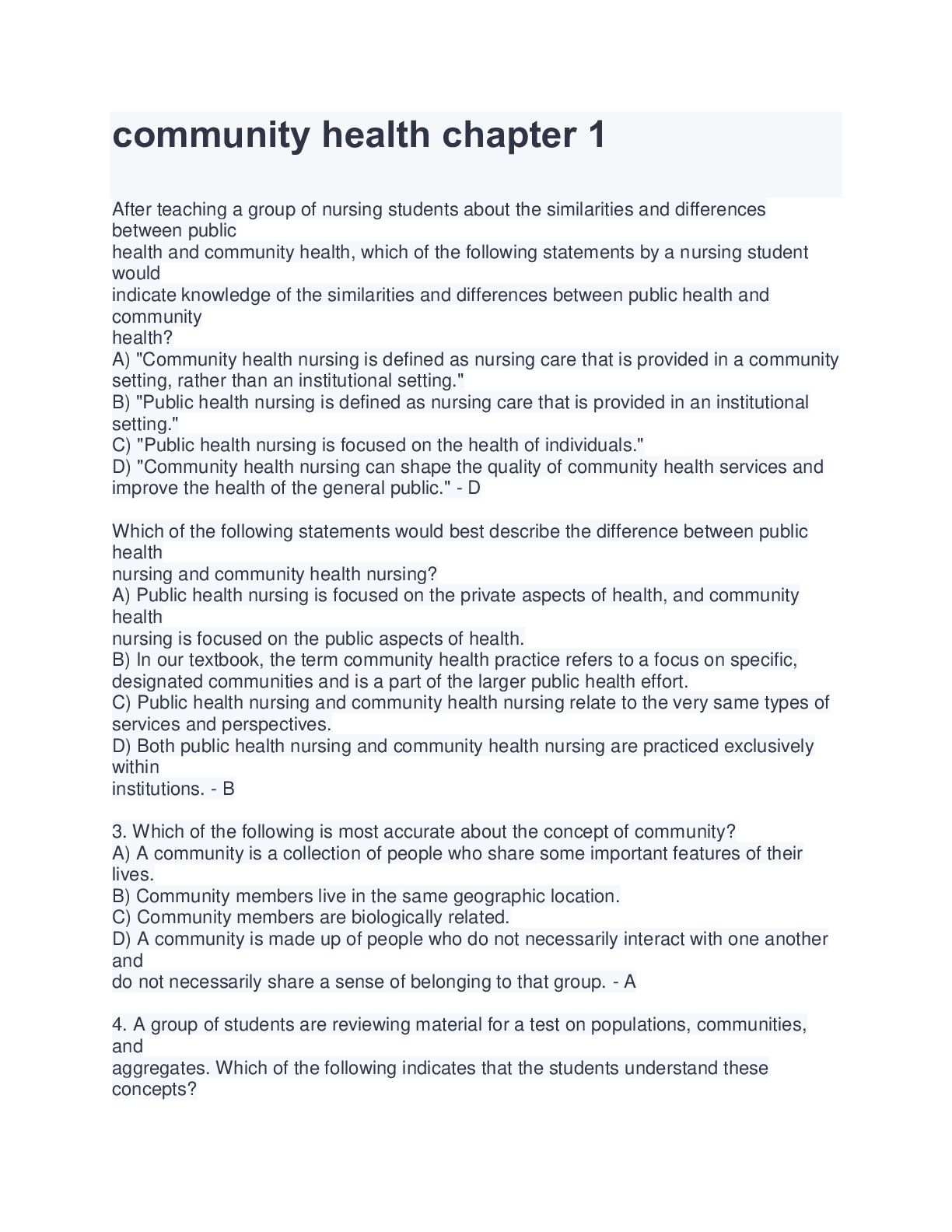 Preview image for community health chapter 1